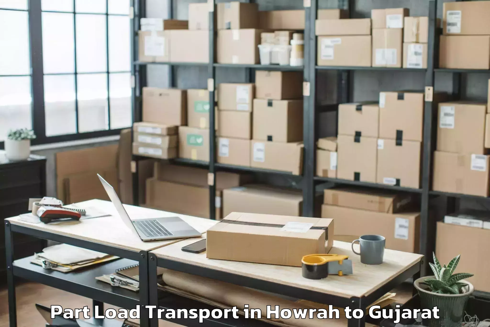 Comprehensive Howrah to Bhavnagar Airport Bhu Part Load Transport